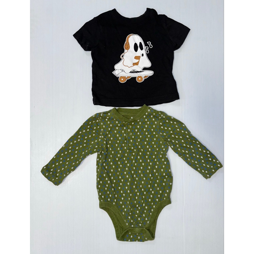 Lot of 2 Baby Boy Gap Ghost Skate Old Navy Christmas Trees 6-12 M Halloween - Picture 7 of 7